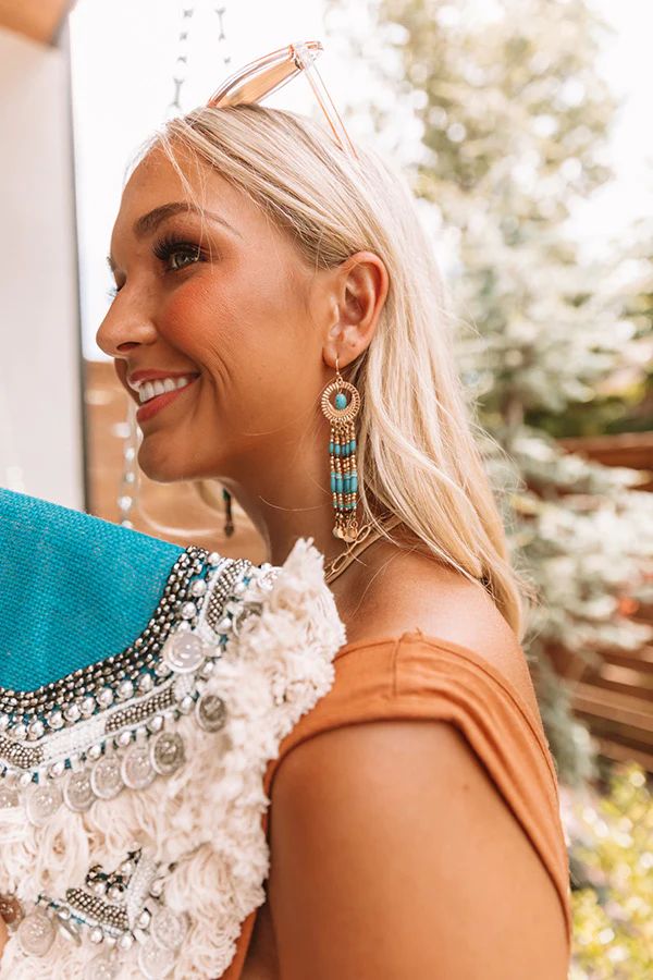 Venetian Dreams Beaded Earrings In Turquoise | Impressions Online Boutique