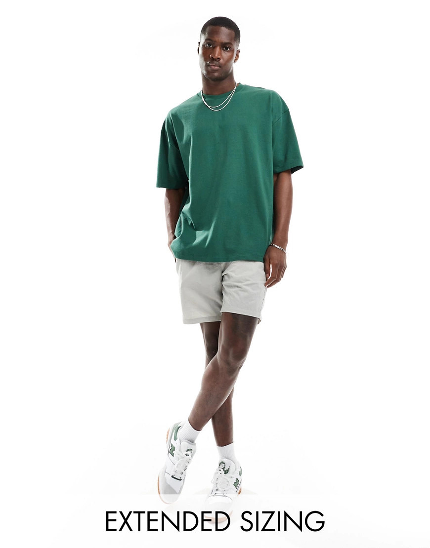 ASOS DESIGN essential heavyweight oversized t-shirt 240gsm in dark green | ASOS (Global)