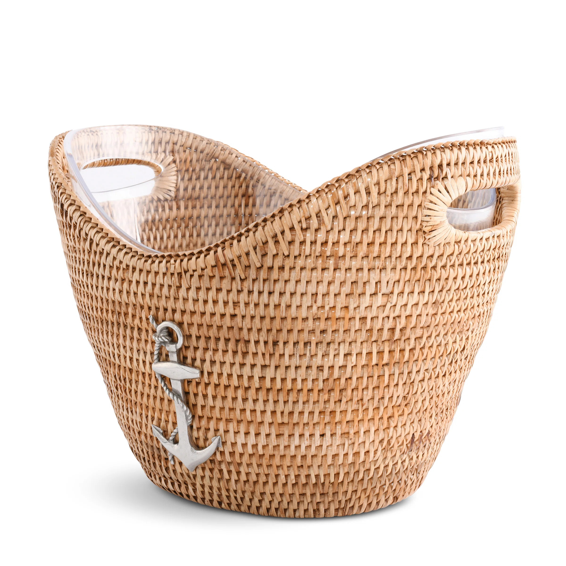 Anchor Hand Woven Wicker Rattan Champagne / Ice Tub | Wayfair North America