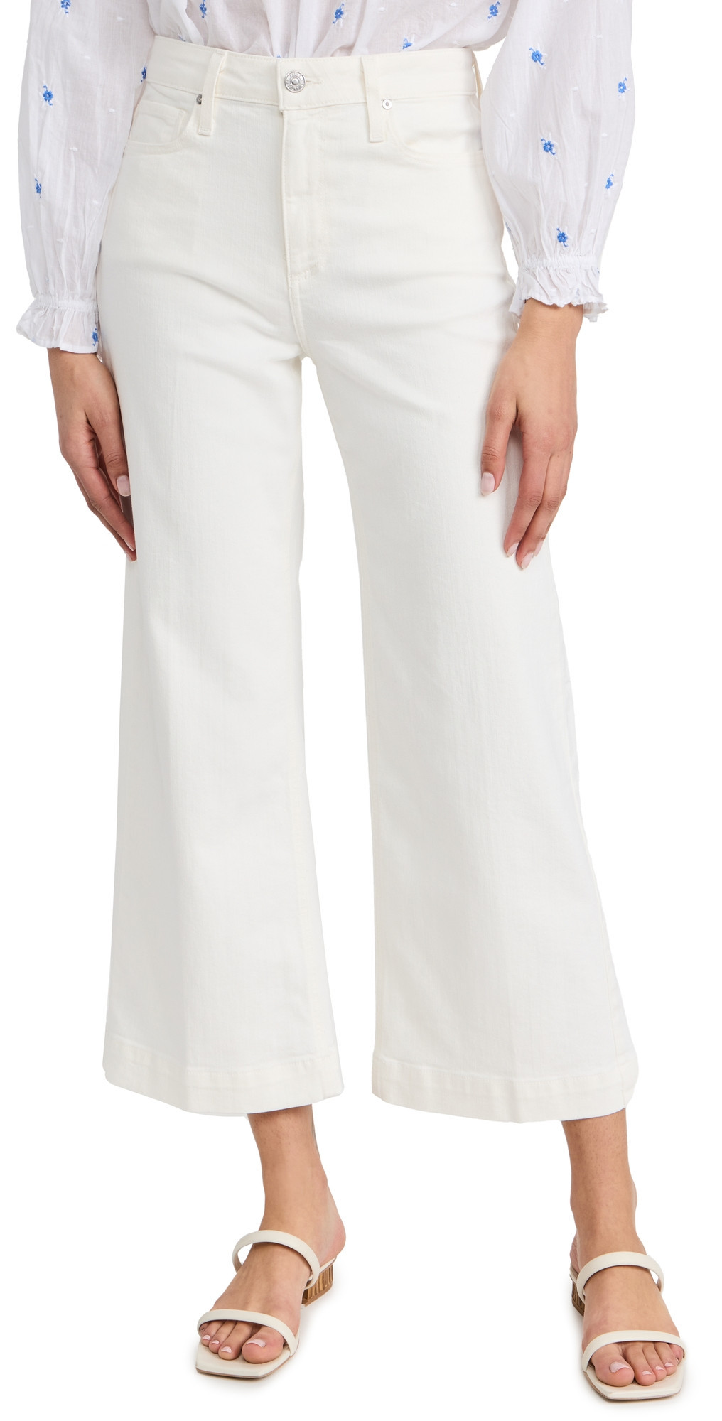 PAIGE Anessa Wide Leg Jeans Light Ecru 29 | Shopbop