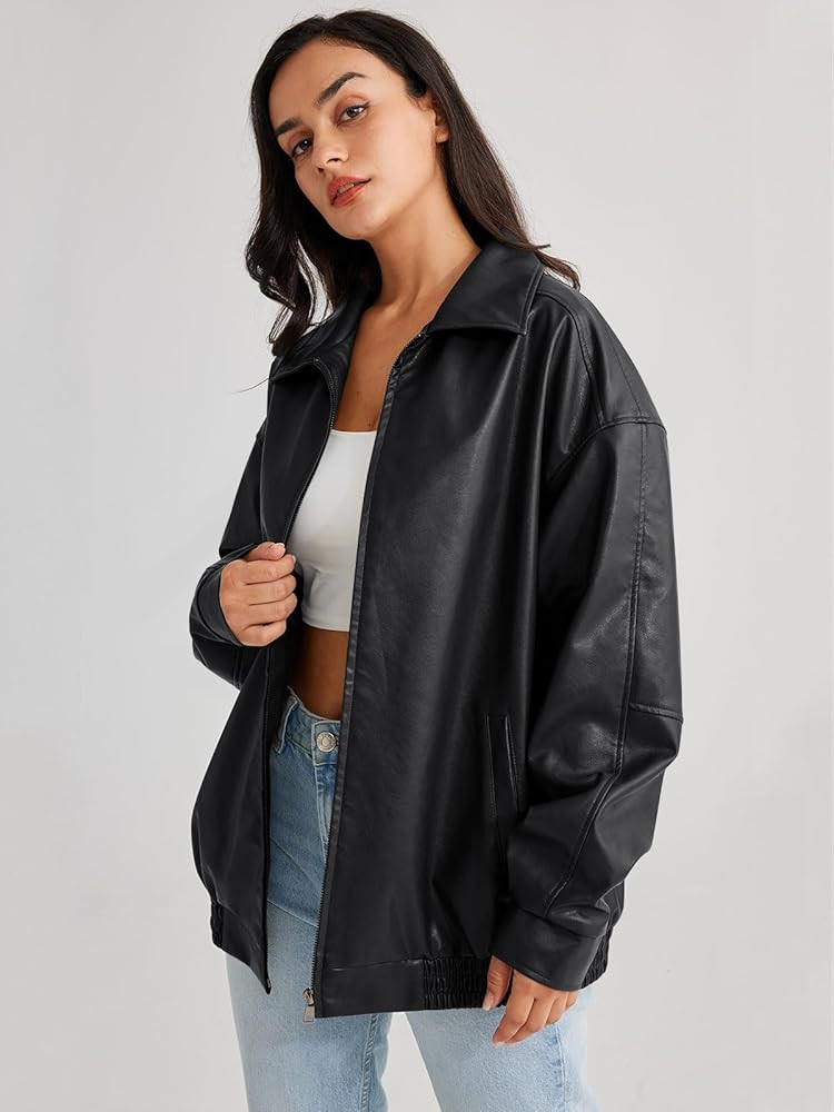 Oversized Leather Jacket | Amazon (US)