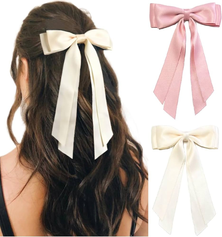 Hair Bows for Women Bow Clips Cute Ribbons Girls Ribbon Bows BowKnot Barrettes Tassel Bow Clips F... | Amazon (US)