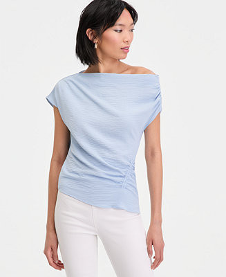 Women's Short Sleeve Asymmetric Blouse, Macy's Exclusive | Macy's