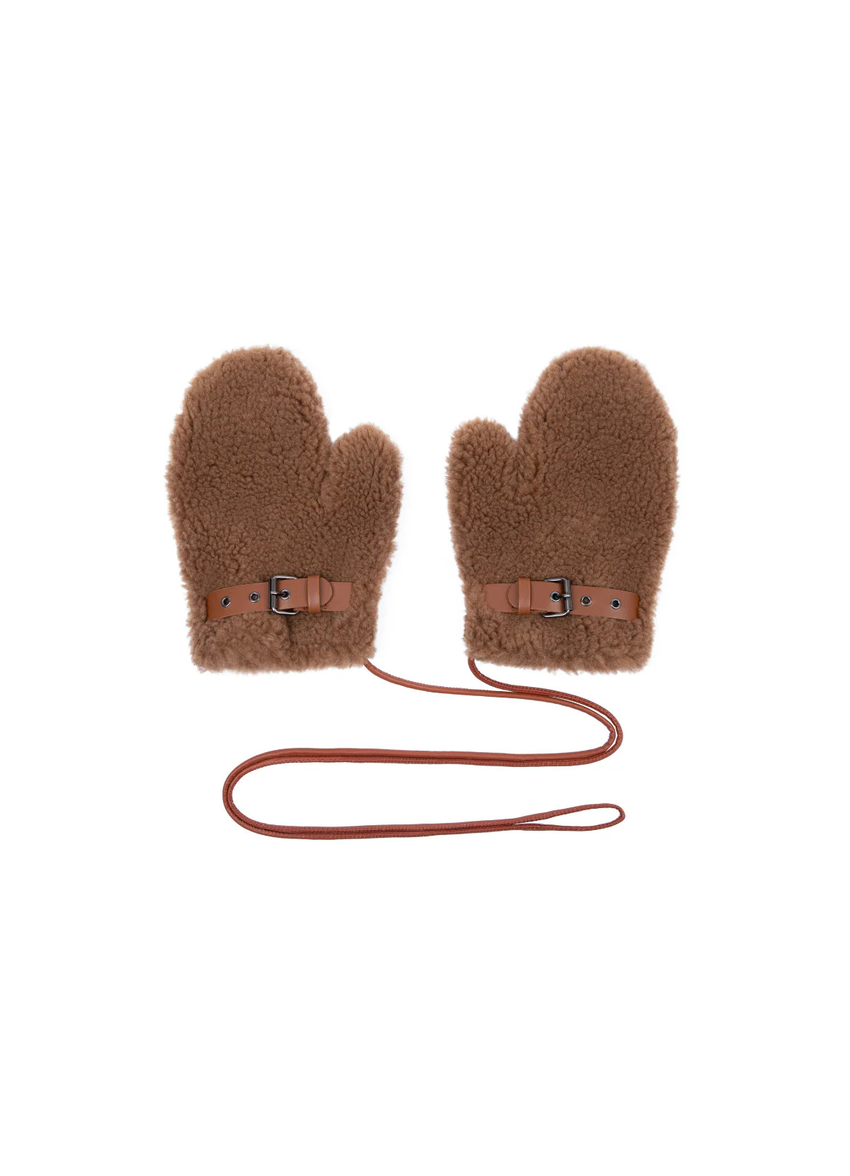 Brown Teddy Mittens | DE SAVARY LONDON