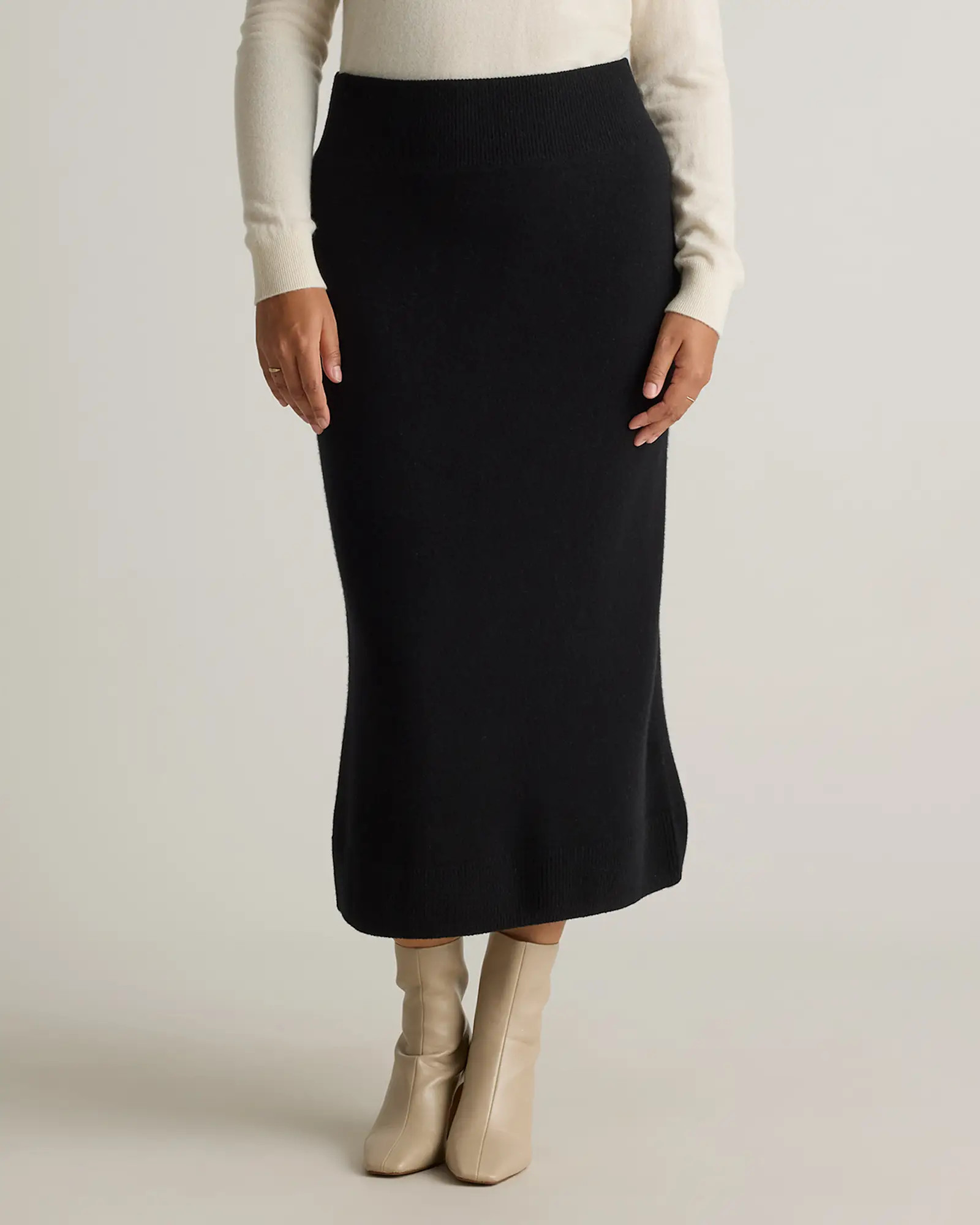Mongolian Cashmere Fitted Midi Skirt | Quince