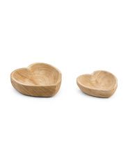 Set Of 2 Wood Heart Bowls | TJ Maxx