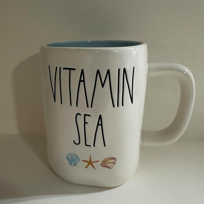 Rae – VITAMIN SEA WHITE CERAMIC MUG BEACH THEME MINIMALIST STYLE | coffee mug tea cup | coastal farmhouse decor ocean lover gift cozy summer coffee bar everyday use SUMMER BEACH GIFT - Dunn By Magenta | Amazon (US)