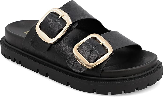MIA Women's Gen Double Buckle Slide Sandals | Amazon (US)