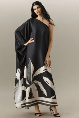 DIARRABLU Satu Printed Long-Sleeve One-Shoulder Maxi Dress | Anthropologie (US)