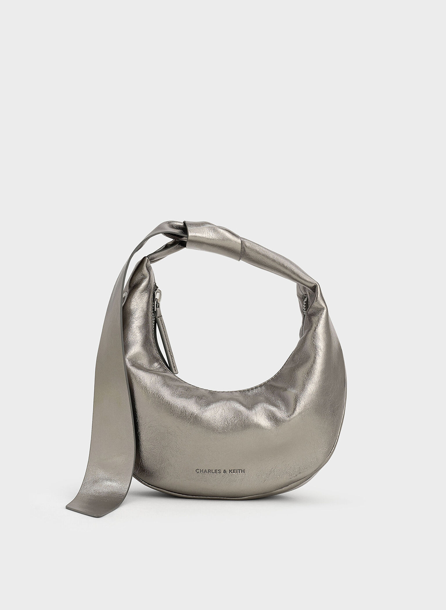 Chalk Micro Toni Knotted Crescent Hobo Bag | CHARLES & KEITH UK | Charles & Keith UK