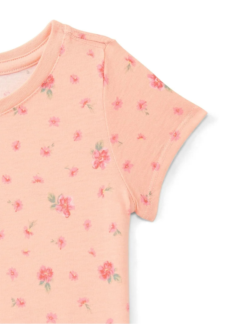 Wonder Nation Toddler Girls Tee with Short Sleeves, Sizes 18M-5T | Walmart (US)