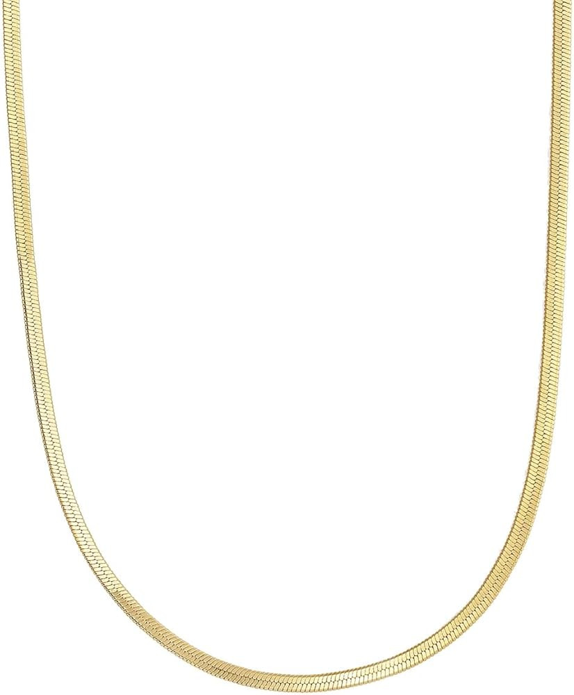 gorjana - Venice Mini Necklace 16" - 18k Gold Plated - Elegant Herringbone Design - Timeless Styl... | Amazon (US)