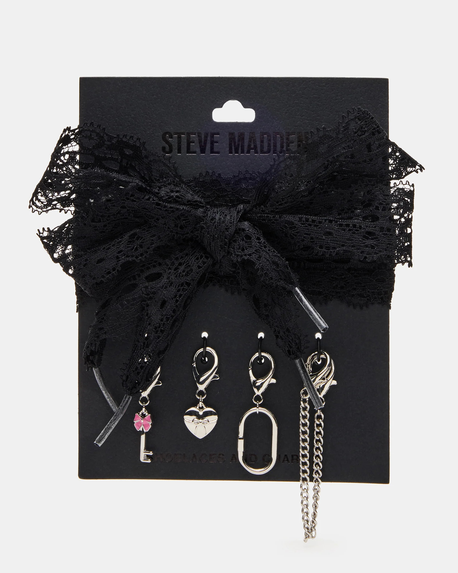 SHOE LACES AND CHARMS LACE BLACK | Steve Madden (US)