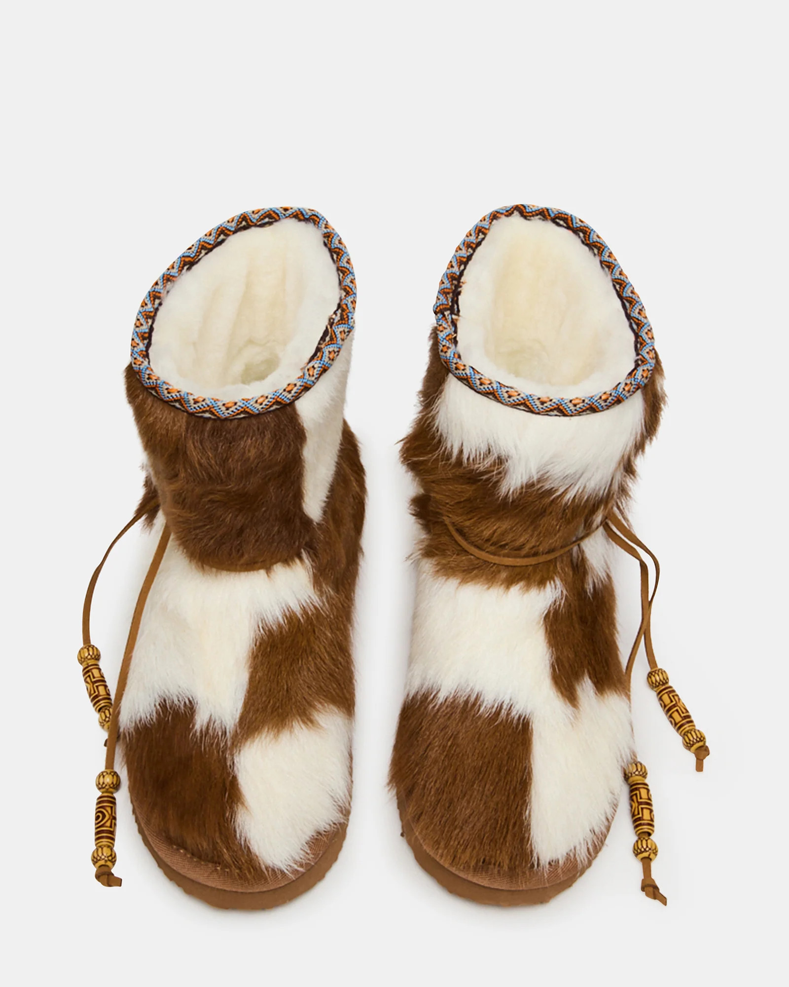 CATTLE Brown Multi Faux Fur Ankle Boot | Women's Booties | Steve Madden (US)