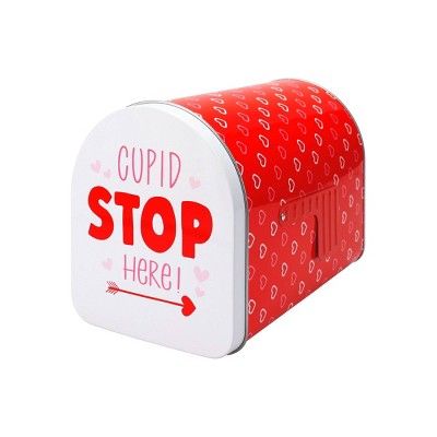 &#34;Cupid Stop Here&#34; Valentine&#39;s Day Tin Mailbox White/Pink/Red - Spritz&#8482; | Target