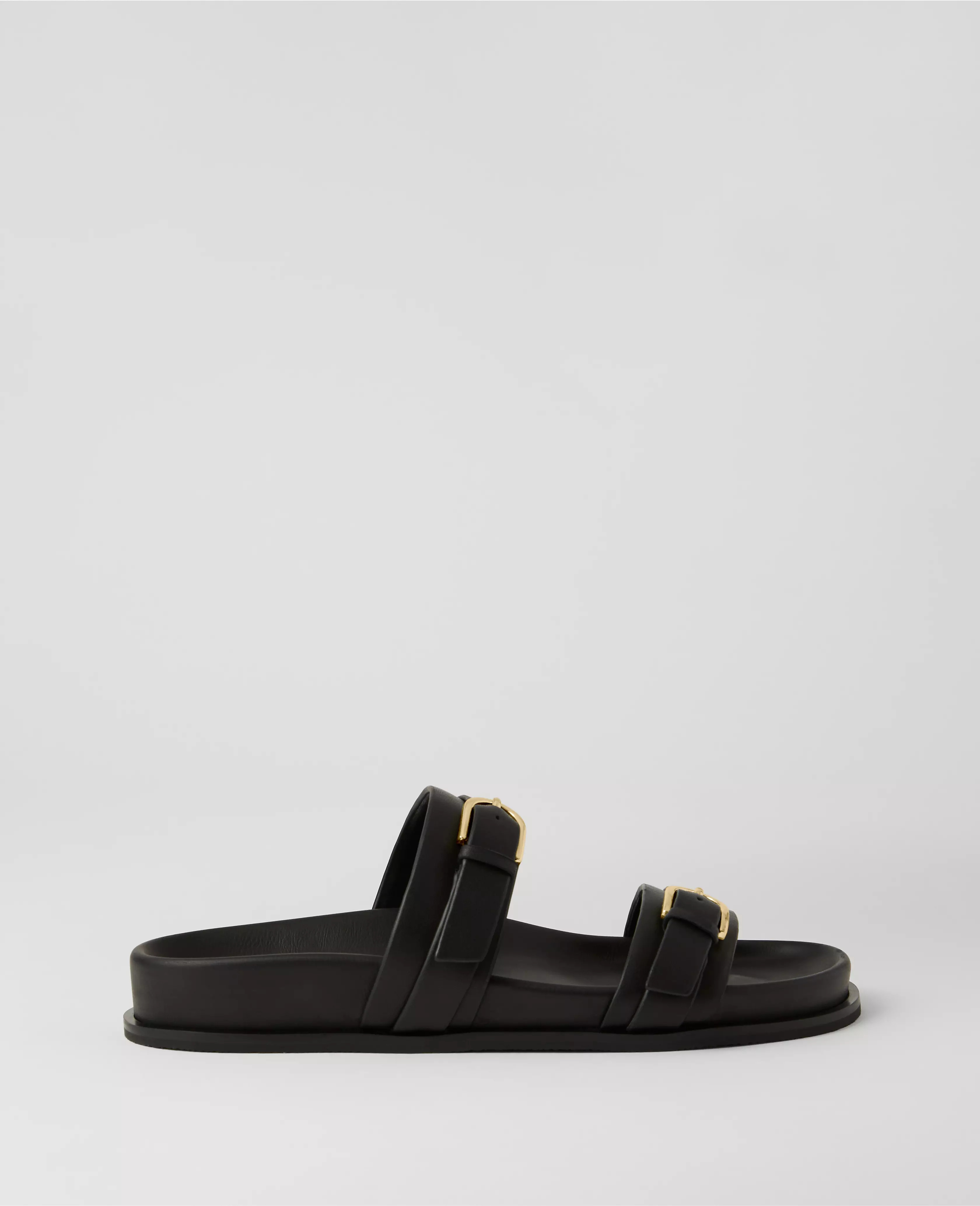 Weekend Collection Buckle Leather Sandals | Ann Taylor