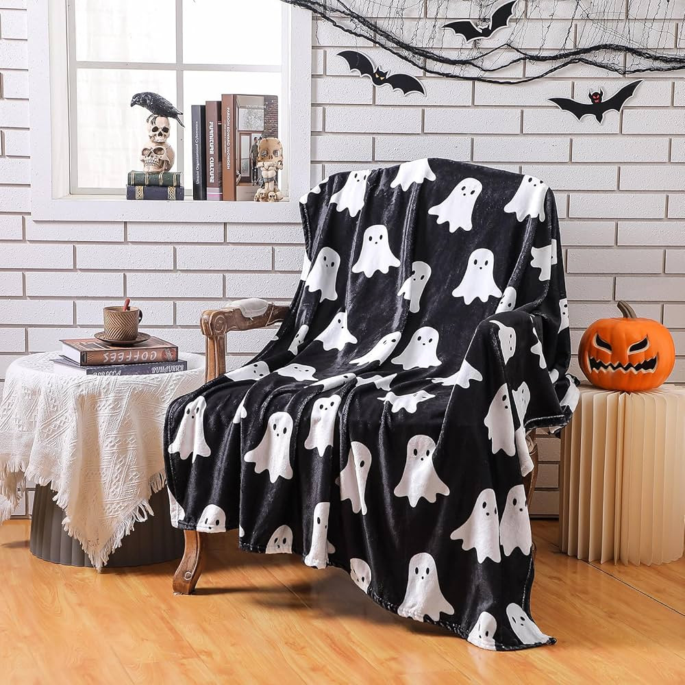 Buryeah Halloween Ghost Blanket Double Sided Ghost Fleece Throw Blanket 50 x 60 Inches Lightweigh... | Amazon (US)