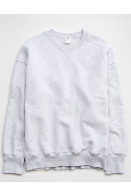 OFFLINE By Aerie Cloud Fleece Oversized Crewneck Women's Light Heather Gray XXS | Aerie