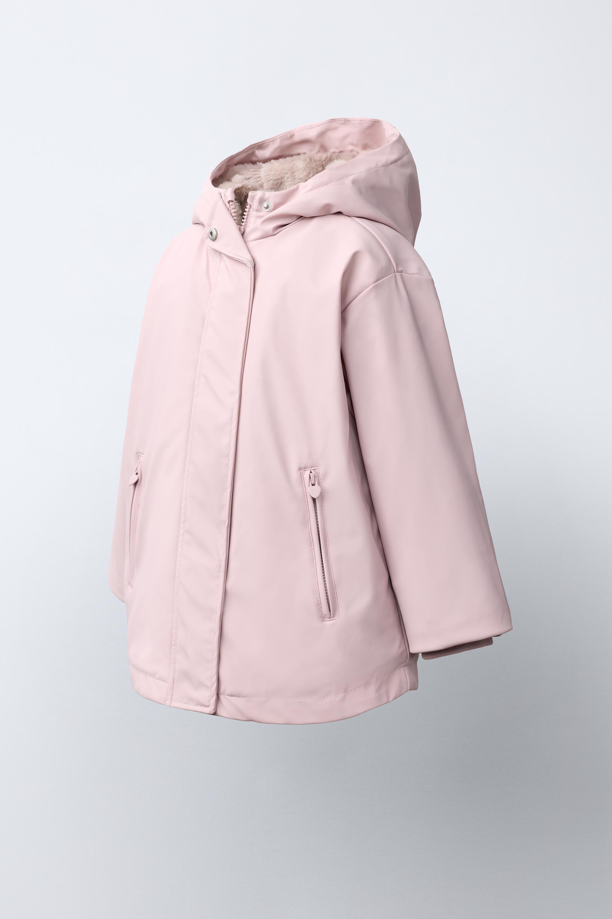 WATER-REPELLENT RUBBERIZED FAUX-FUR LINED RAINCOAT | Zara US