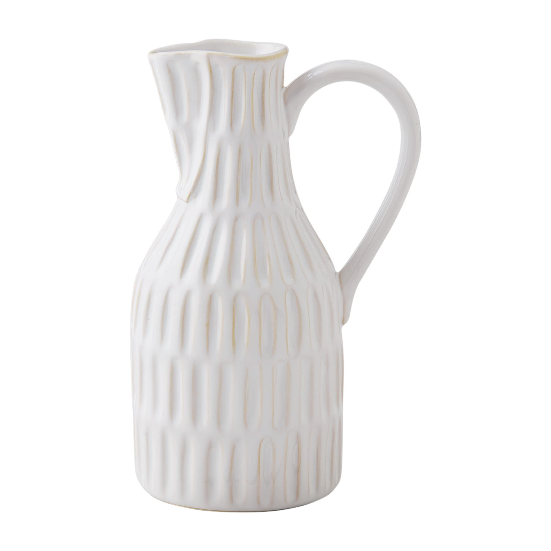 Mud Pie Cream Stoneware Jug Bud Vase, Large, 9" x 4.25" | Amazon (US)