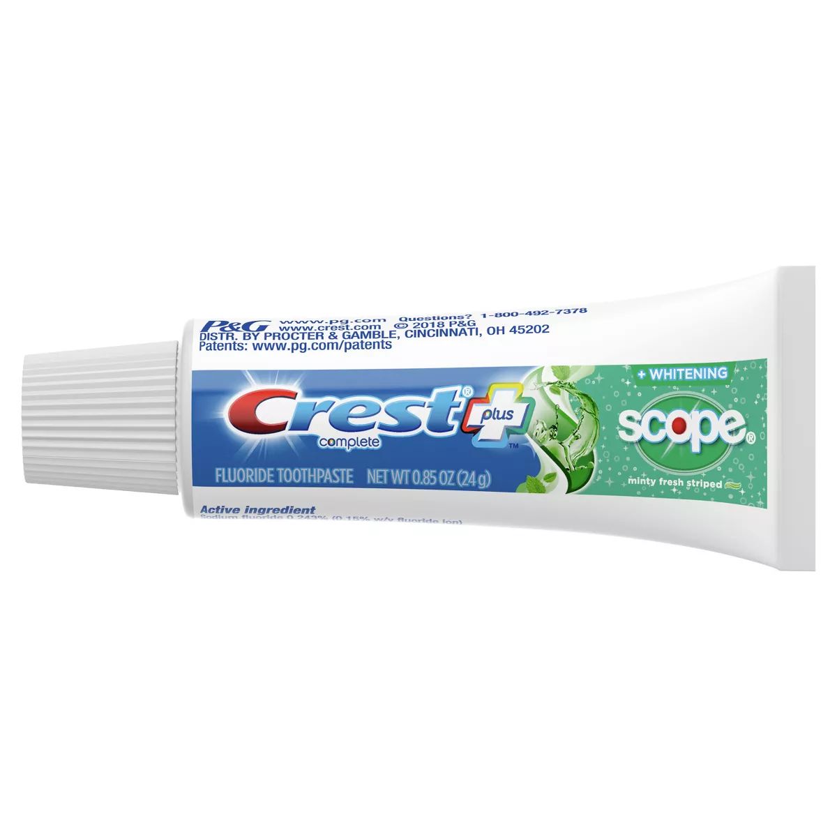 Crest Complete Whitening Plus Scope Multi-Benefit Fluoride Toothpaste Minty Fresh Travel Trial Si... | Target