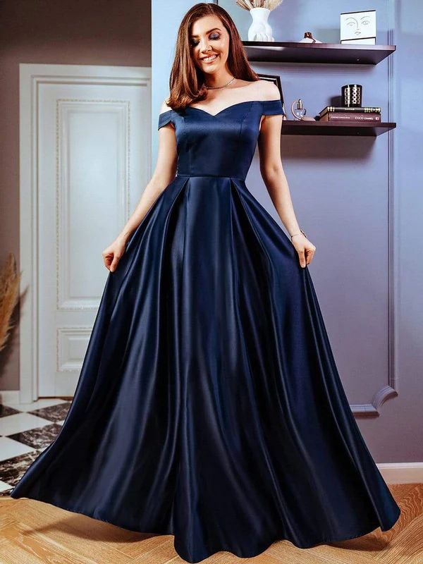 Women's A-Line Off the Shoulder Maxi Long Prom Dress | Ever Pretty