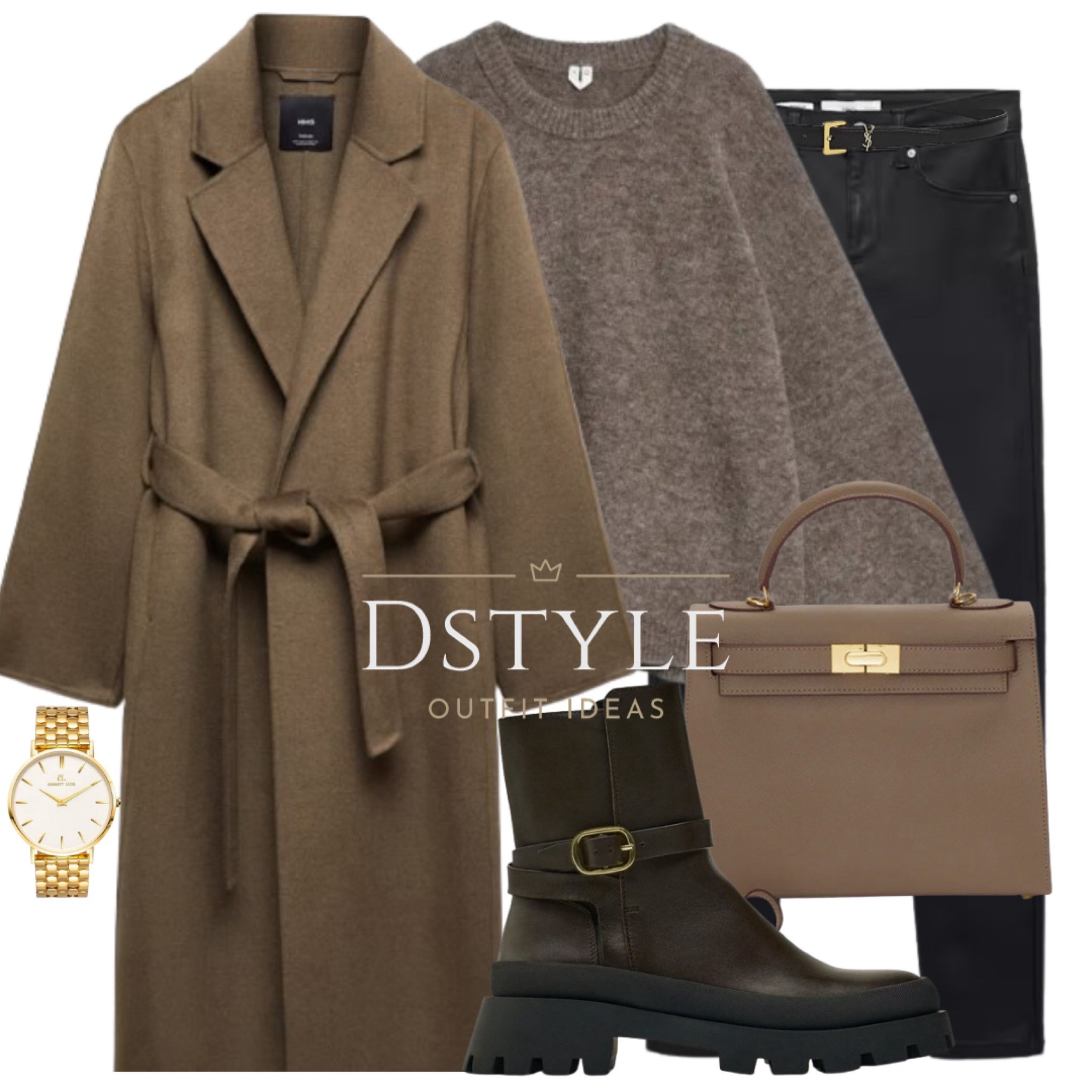 Textures and tones in perfect harmony: Mole alpaca blend sweater, waxed black push-up skinny jeans, a chic brown belted coat, and polished off with dark brown Chelsea boots. Elevate your winter wardrobe with style. #OOTD #WinterFashion

#LTKsalealert #LTKitbag #LTKfindsunder50