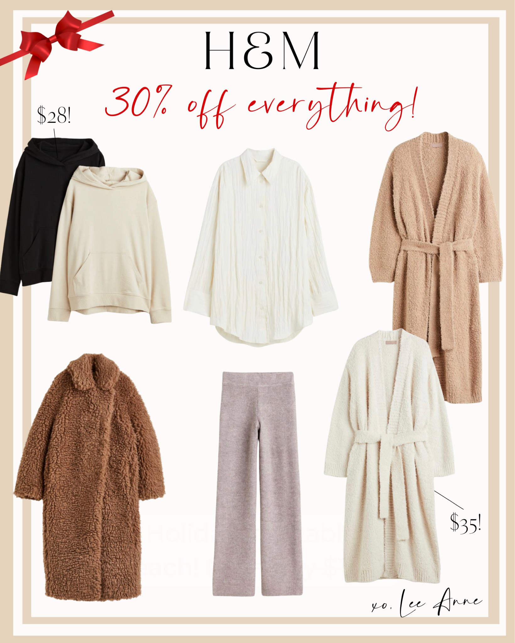 H&M 30% off everything!

#LTKCyberweek #LTKHoliday #LTKGiftGuide