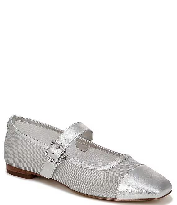 Miranda Mesh and Leather Mary Jane Flats | Dillard's