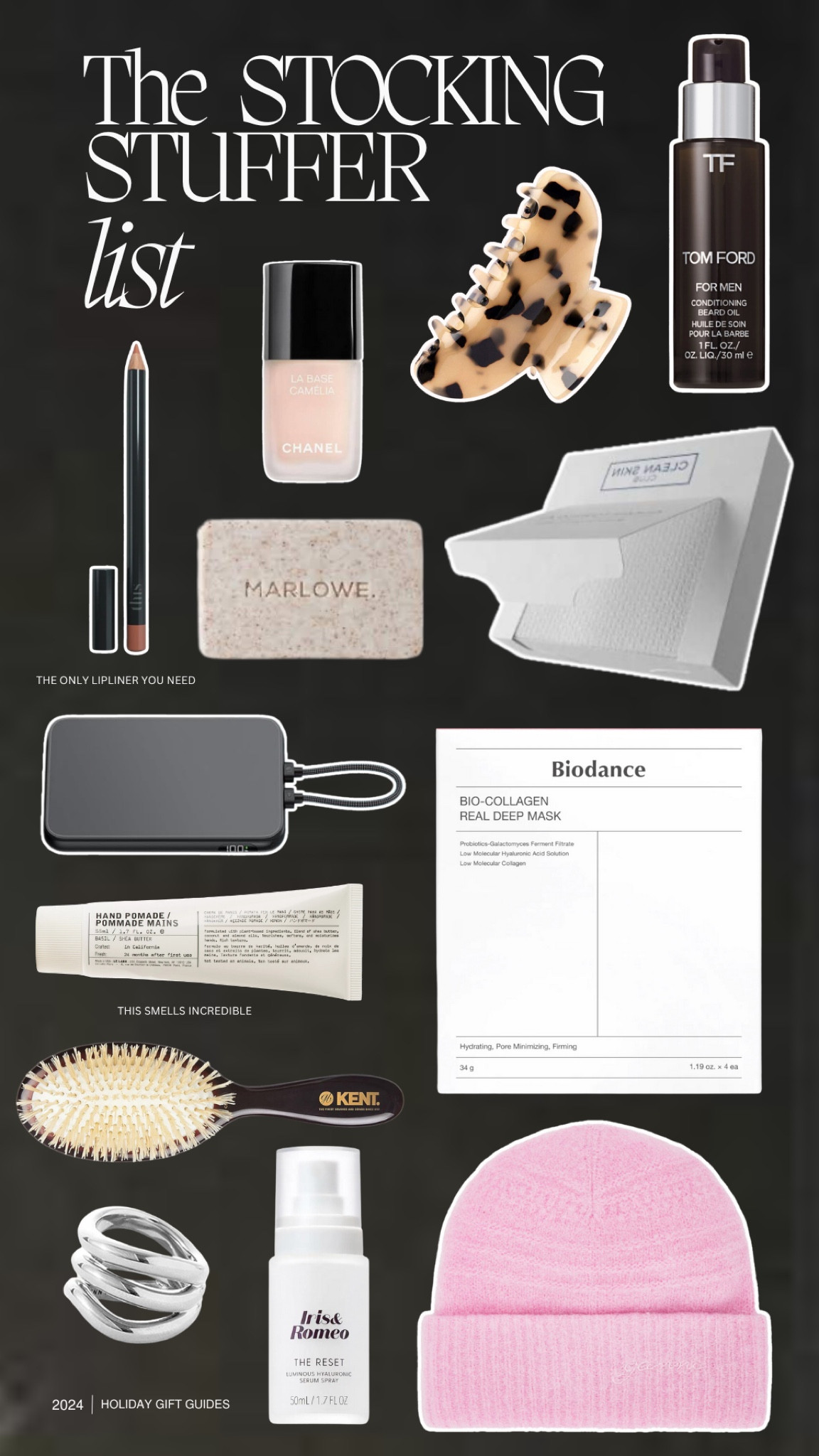 Stocking Stuffer Gift Guide // Tom Ford Beard Oil // Wool Beanie // Scrub Soap // Portable Charger // Collage Masks // Kent Brush

#LTKGiftGuide #LTKHoliday
