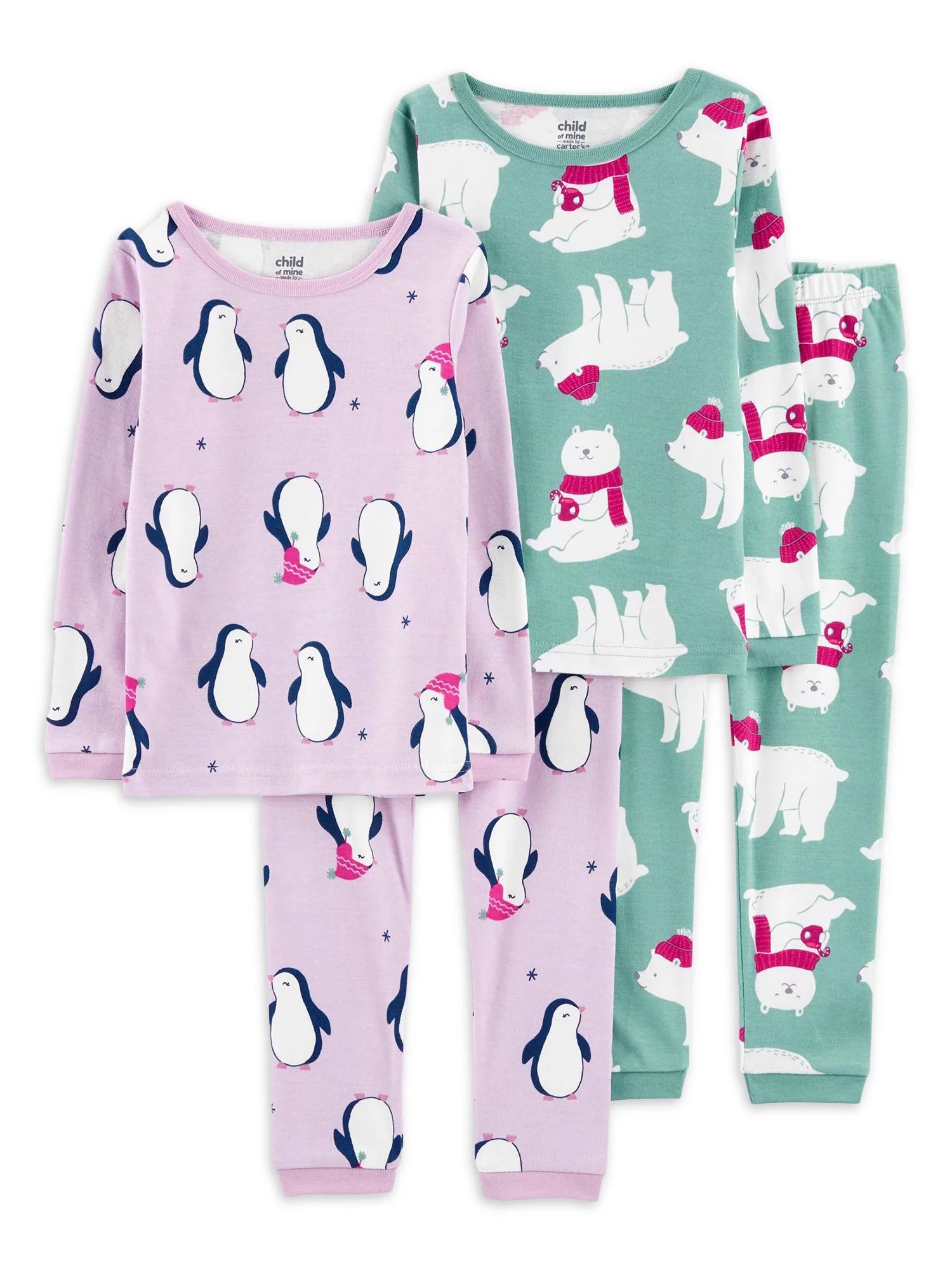 Carter's Child of Mine Baby and Toddler Girl Pajama Set, 2-Pack, 2-Piece, Size 12M-5T | Walmart (US)