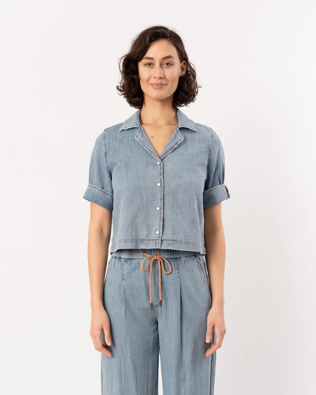 DENIM CUFFED SHIRT | FEBE Clothing