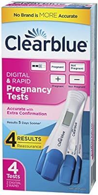 Clearblue Pregnancy Test Combo Pack, 4ct - Digital with Smart Countdown & Rapid Detection - Value... | Amazon (US)