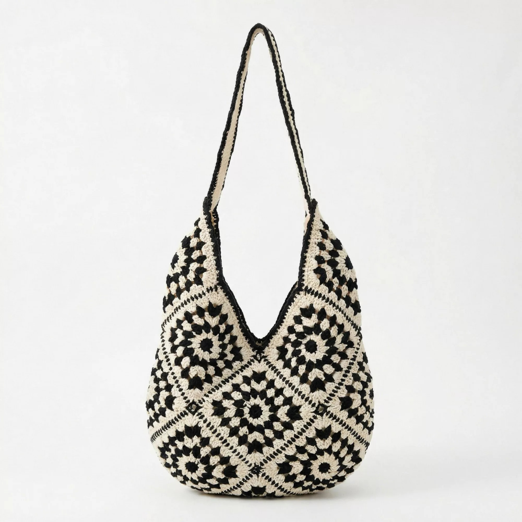 Women's Crochet Shoulder Bag Floral Pattern Open Knit Slouchy Hobo Silhouette | Kohl's