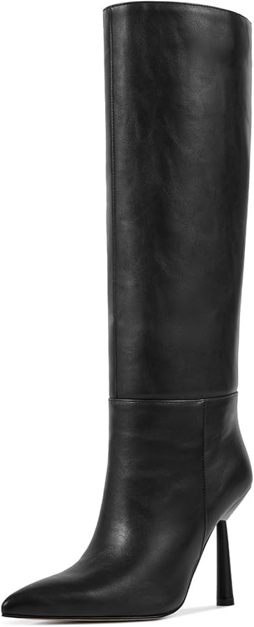 wetkiss Knee High Boots Women Long Boots Slip on Boots Stiletto High Heel Pointed Toe Boots | Amazon (US)