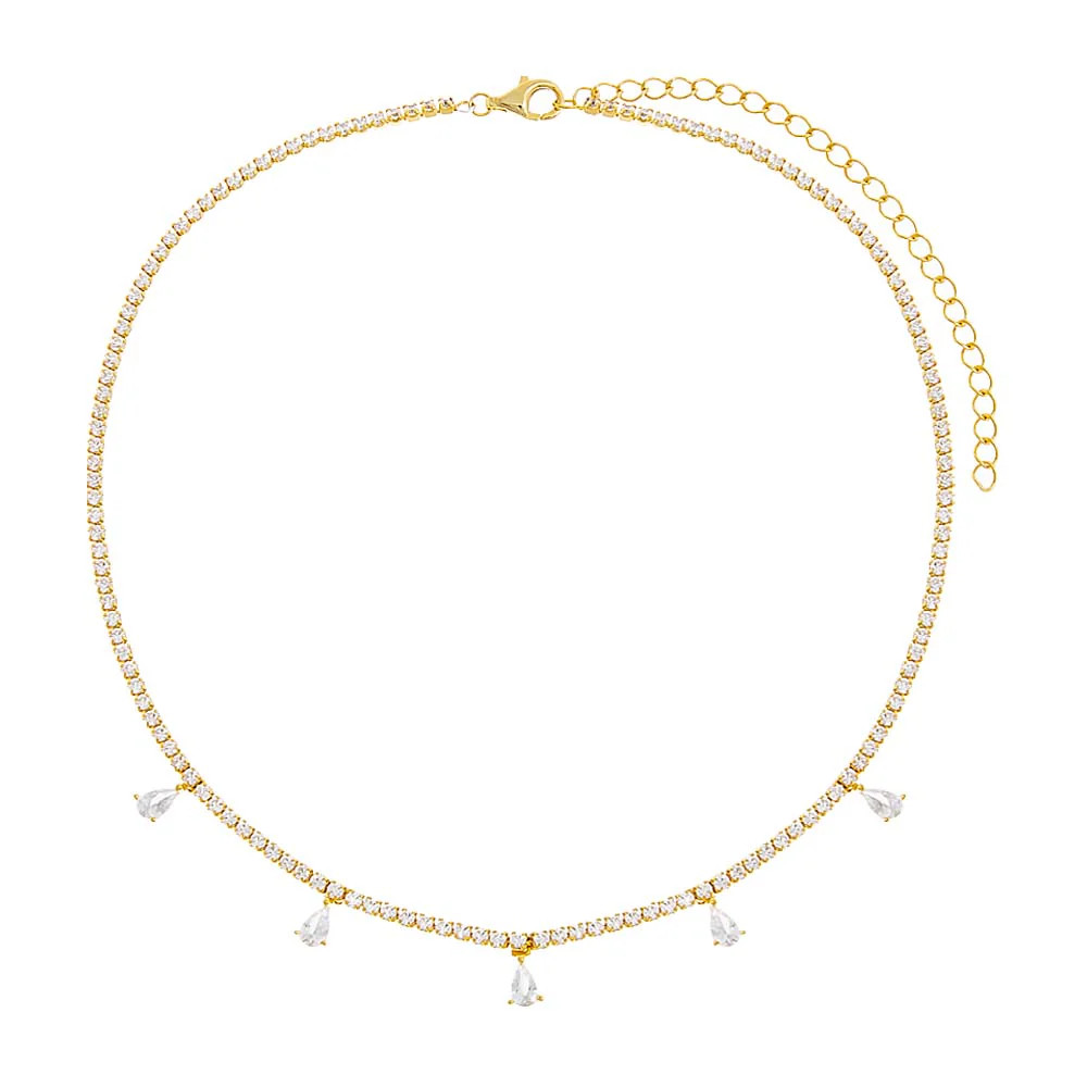 Dangling Multi Teardrop Tennis Choker | Adina Eden