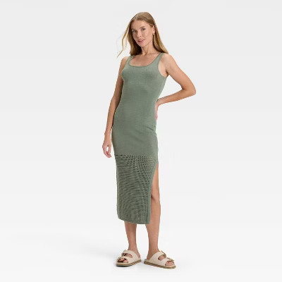 Women's Midi Sweater Dress - Universal Thread™ Green XS | Target