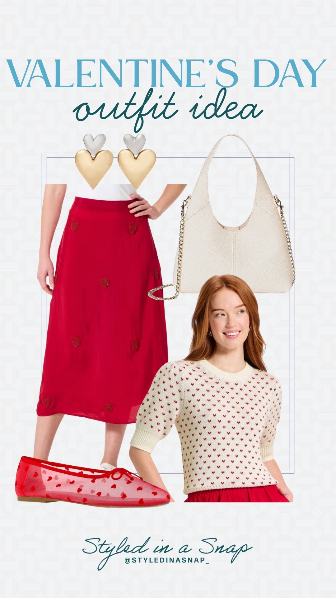I am convinced that the Walmart and Target Valentine’s Day clothes options are the best this year. I have seen so many adorable options that are mom approved, incredible quality and don’t break the bank! This skirt has the cutest hearts on it and pairing it with this short sleeve sweater and ballet flats are what vday dreams are made of. 
Valentine’s Day outfit inspo, how to style heart skirt 

#LTKValentine #LTKOver40 #LTKSeasonal