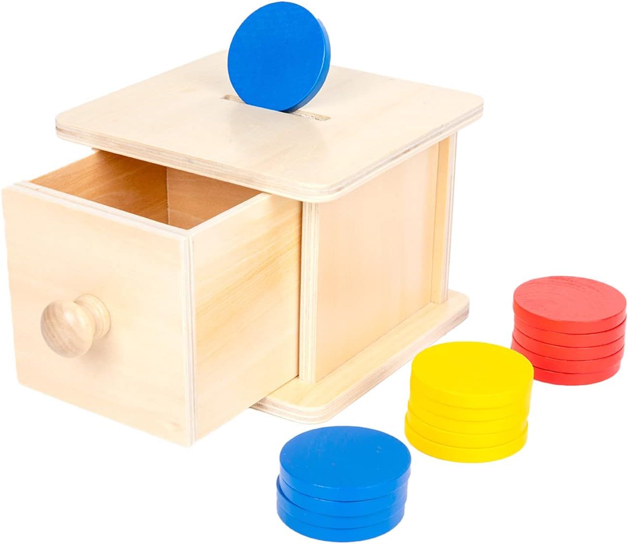Adena Montessori Infant Toddlers Coin Box Montessori Toys for 6-12 Months Baby (Typical - Drawer ... | Amazon (US)