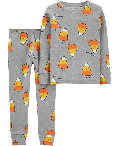 Baby Boy & Girl 2-Piece Halloween Candy Corn Snug Fit Cotton PJs | Macys (US)