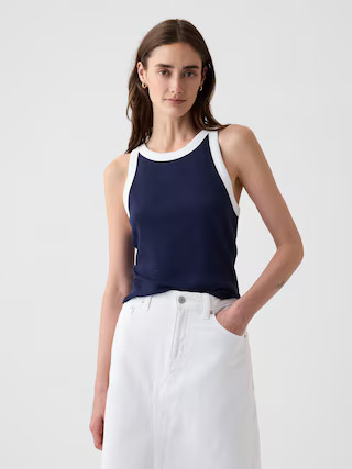 Modern Rib Cropped Halter Top | Gap (US)