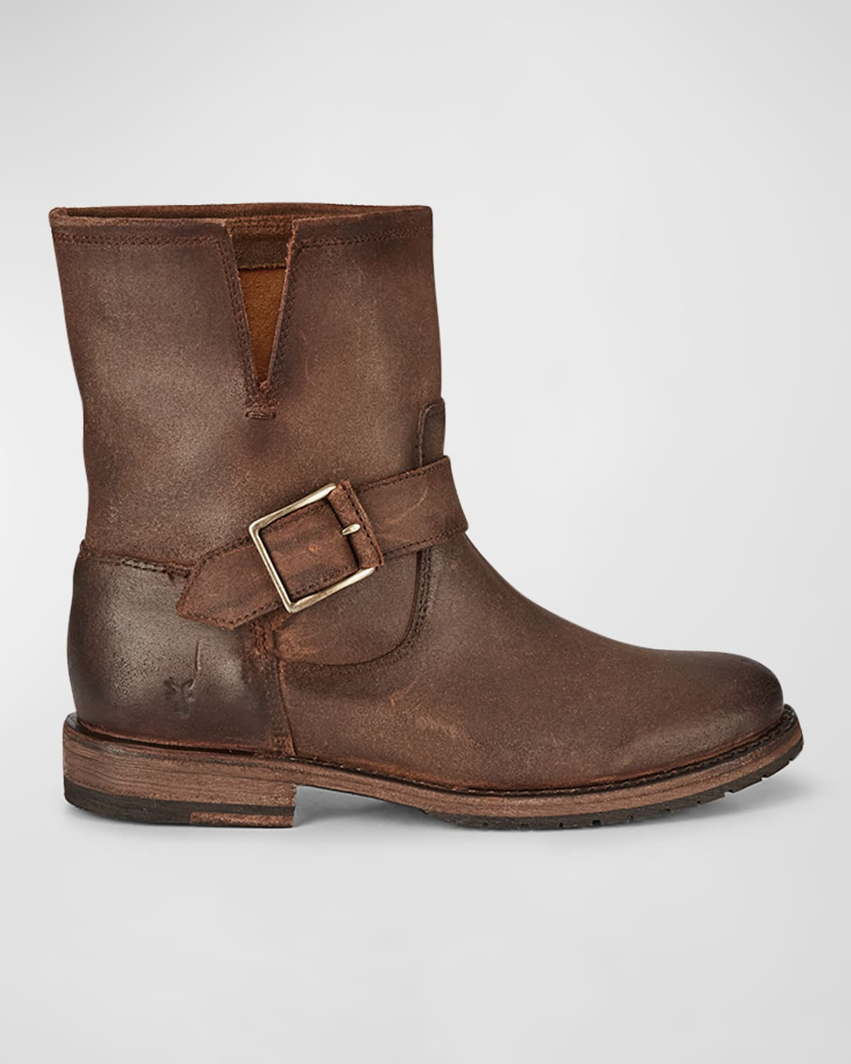 Natalie Leather Short Engineer Boots | Neiman Marcus