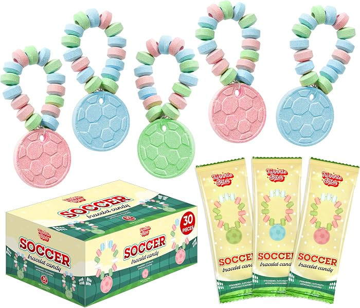 30 Pack Soccer Bracelet Candy \u2013 Individually Wrapped Candies \u2013 Strawberry, Tutti Frutti... | Amazon (US)