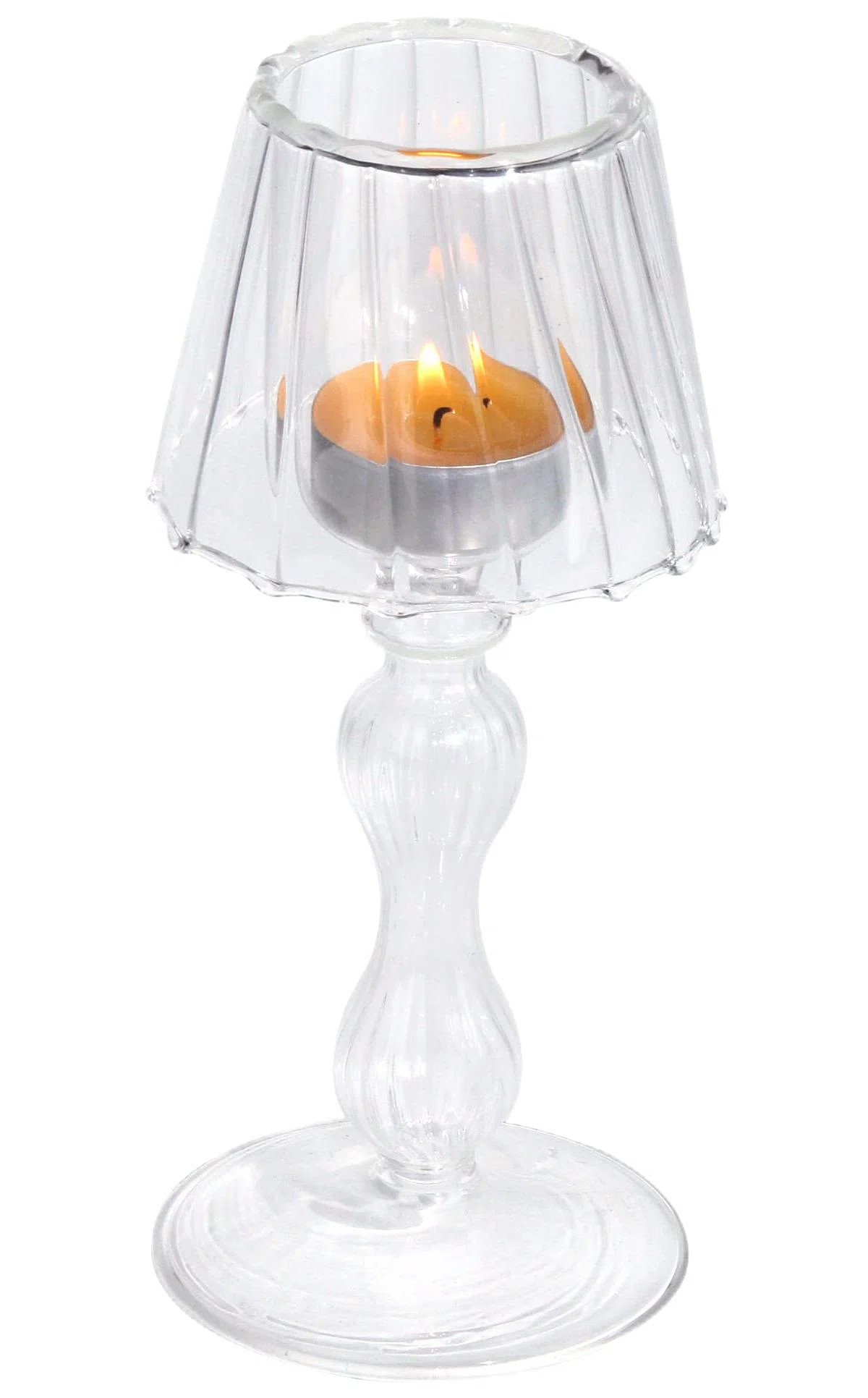 Clear Glass Votive Candle Holder - Glass Tealight Candleholder Hurricane Decorative Lamp Shaped | Wayfair North America