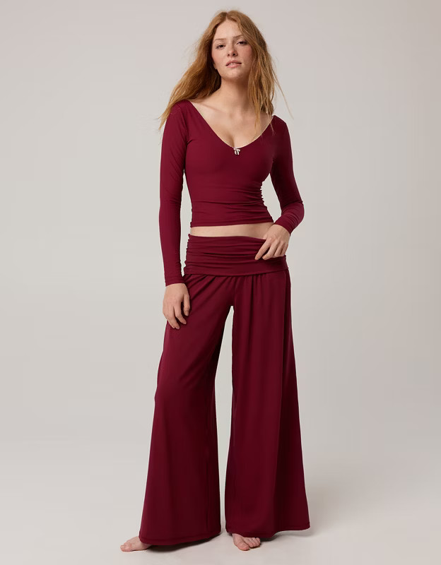 OFFLINE By Aerie Real Me Foldover Super Wide Leg Pant | Aerie