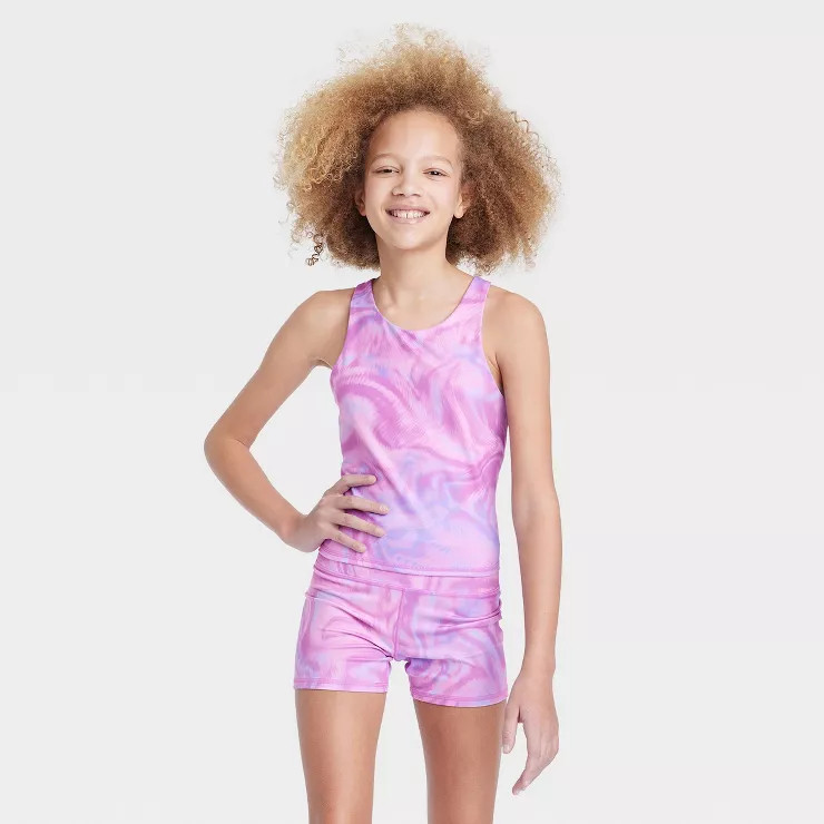 Girls' Printed Cropped Tank Top - All in Motion™ | Target