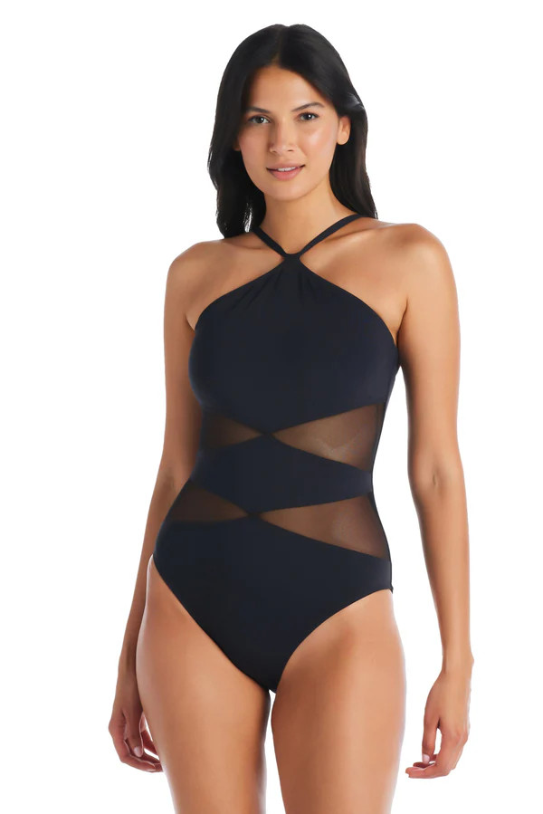 Don't Mesh With Me Diamond High Neck One Piece Swimsuit | Bleu Rod Beattie
