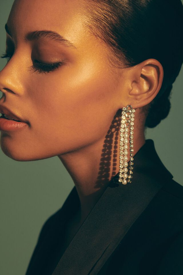 Pearl & Gem Statement Earrings | Dynamite Clothing