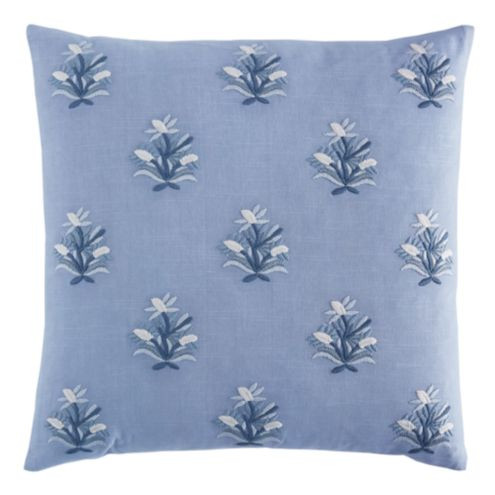Flor Embroidered Pillow Cover with Handcrafted Floral Pattern & Thick Cotton Texture | Ballard Designs, Inc.