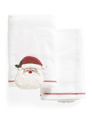 2pk Embroidered Jolly Santa Hand Towels | TJ Maxx